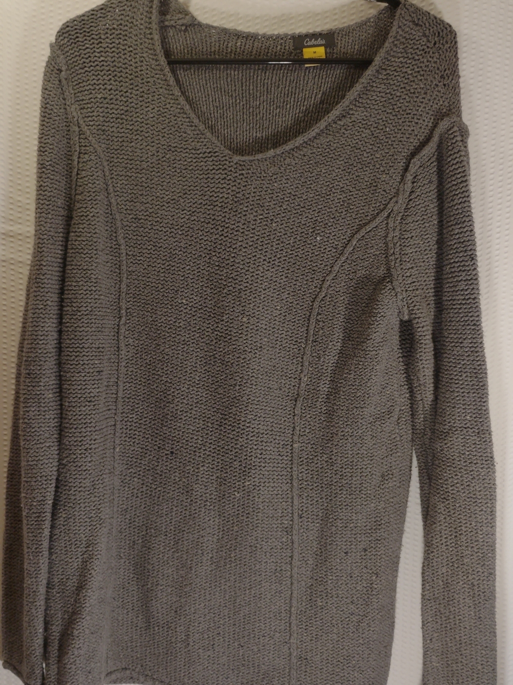 Cabela's Gray Knit Scoop Neck Pullover Sweater